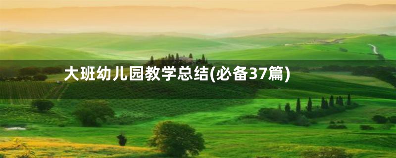 大班幼儿园教学总结(必备37篇)
