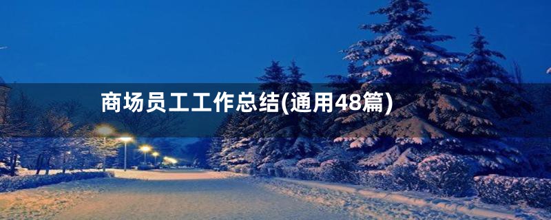 商场员工工作总结(通用48篇)