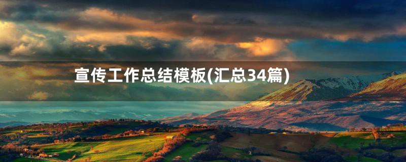 宣传工作总结模板(汇总34篇)