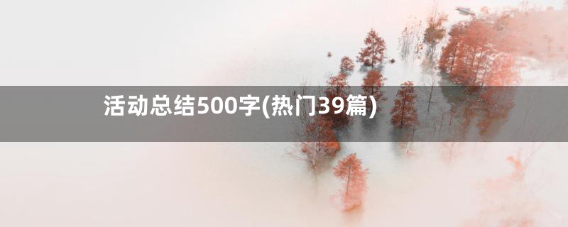 活动总结500字(热门39篇)