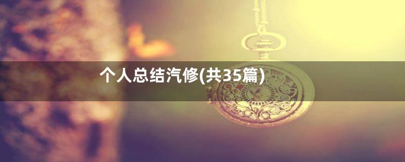 个人总结汽修(共35篇)