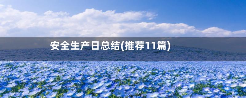 安全生产日总结(推荐11篇)
