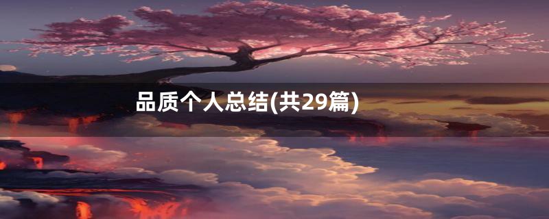 品质个人总结(共29篇)