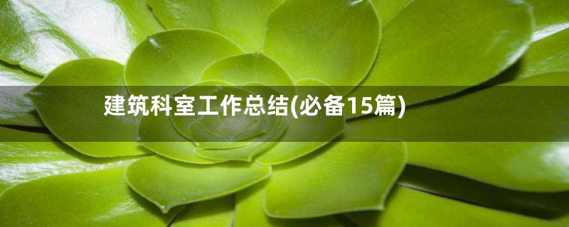 建筑科室工作总结(必备15篇)