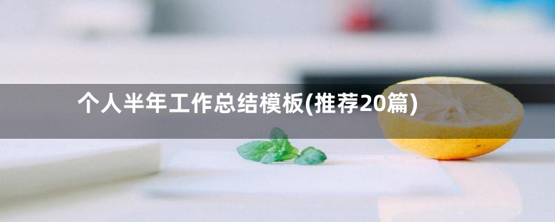 个人半年工作总结模板(推荐20篇)