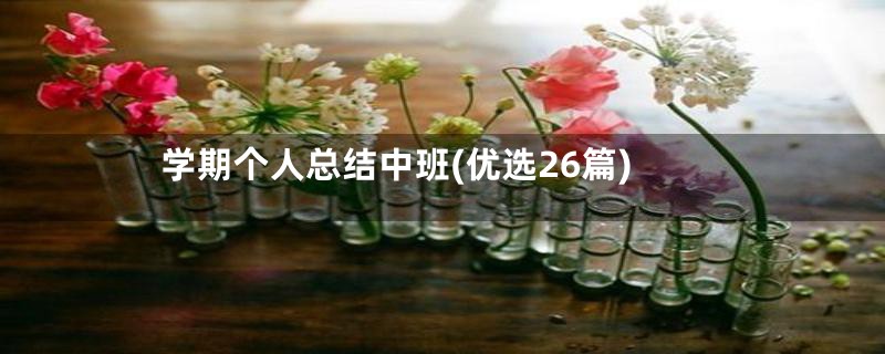 学期个人总结中班(优选26篇)