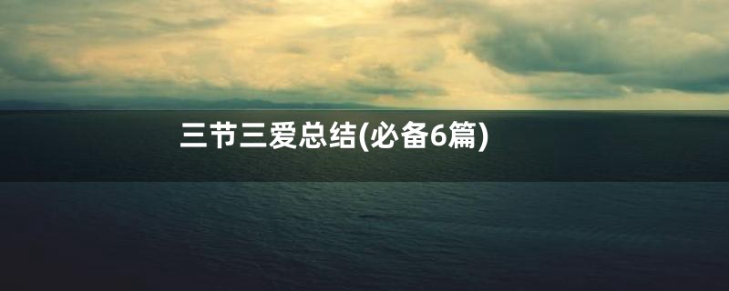 三节三爱总结(必备6篇)