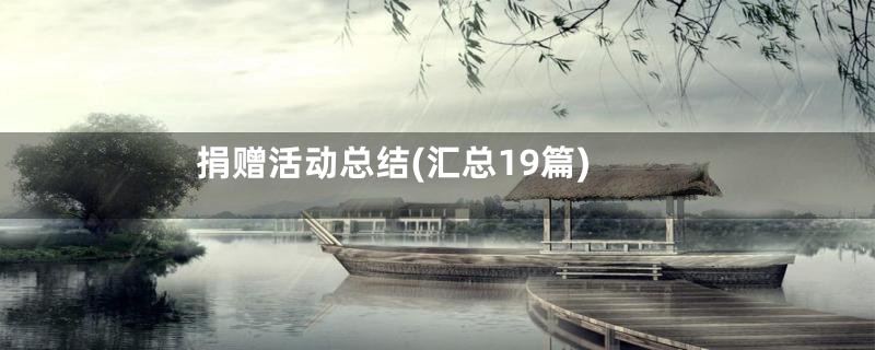 捐赠活动总结(汇总19篇)
