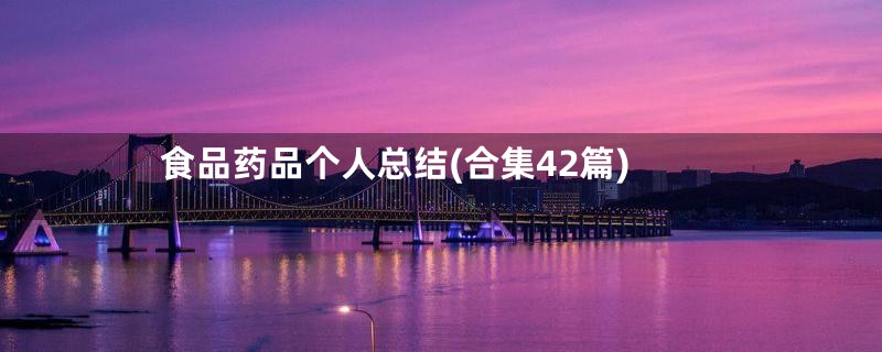 食品药品个人总结(合集42篇)