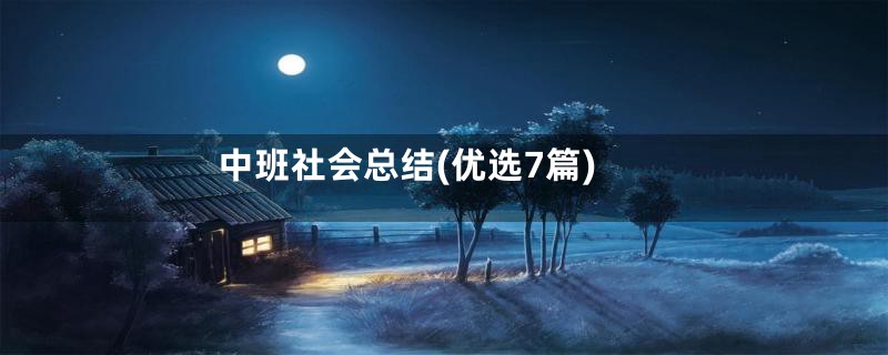 中班社会总结(优选7篇)