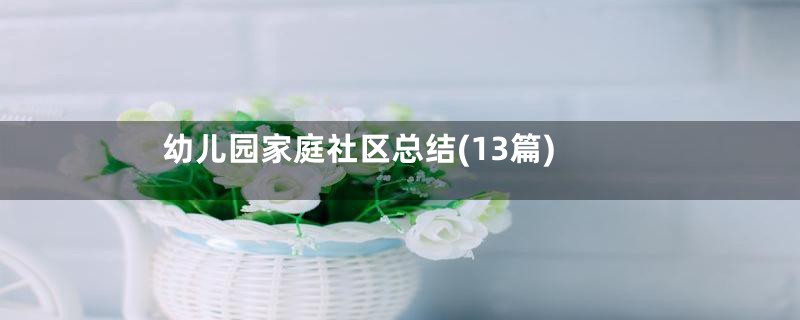 幼儿园家庭社区总结(13篇)