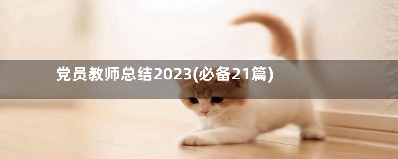 党员教师总结2023(必备21篇)