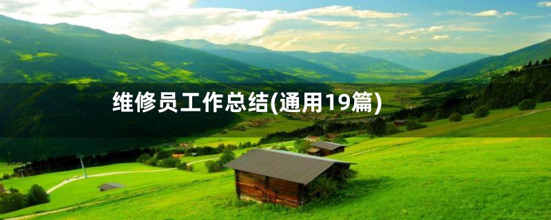 维修员工作总结(通用19篇)