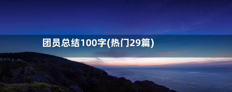 团员总结100字(热门29篇)