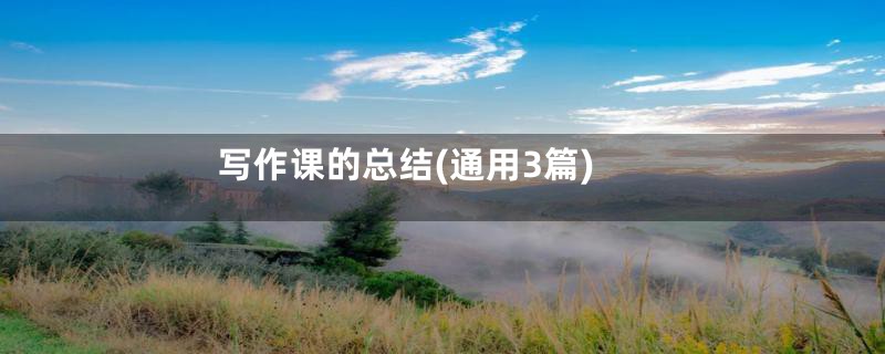写作课的总结(通用3篇)