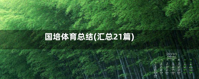 国培体育总结(汇总21篇)