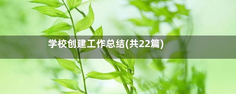 学校创建工作总结(共22篇)