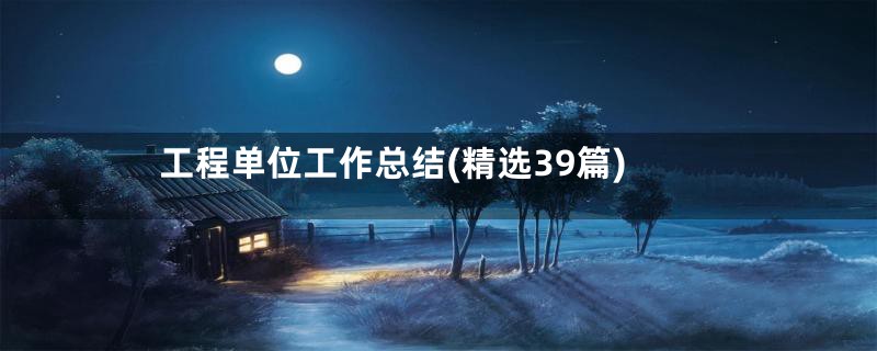工程单位工作总结(精选39篇)