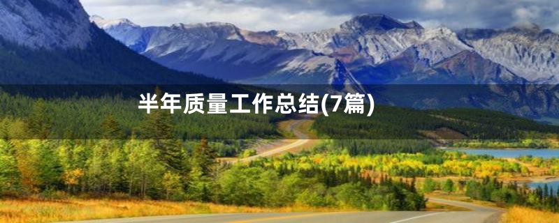 半年质量工作总结(7篇)
