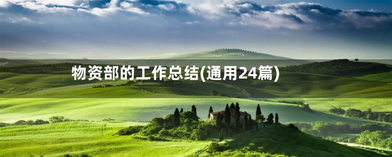 物资部的工作总结(通用24篇)