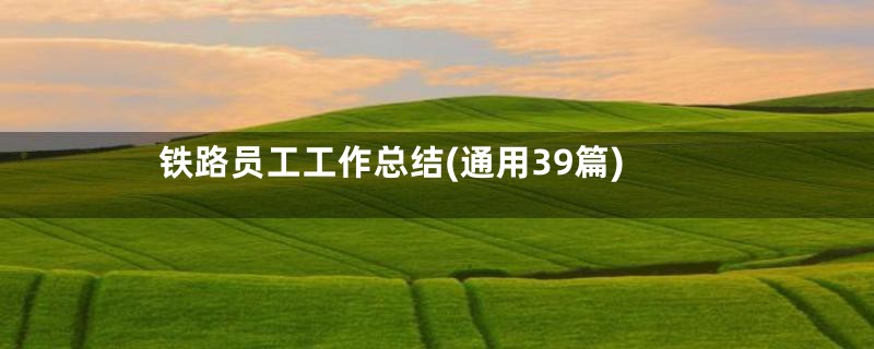 铁路员工工作总结(通用39篇)