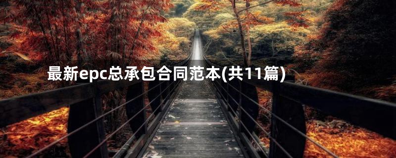 最新epc总承包合同范本(共11篇)