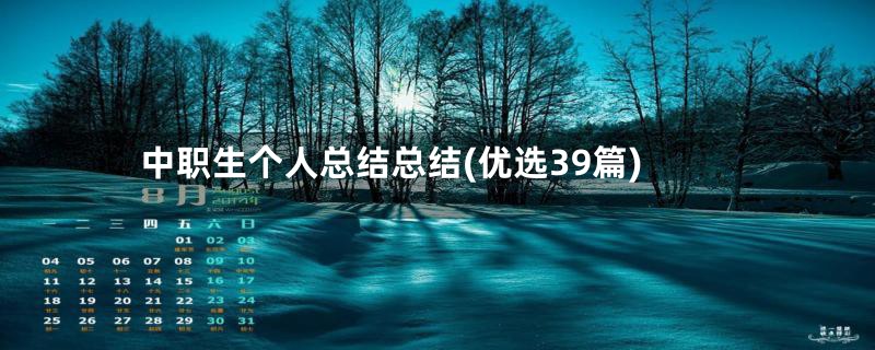 中职生个人总结总结(优选39篇)
