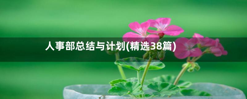 人事部总结与计划(精选38篇)