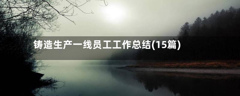 铸造生产一线员工工作总结(15篇)