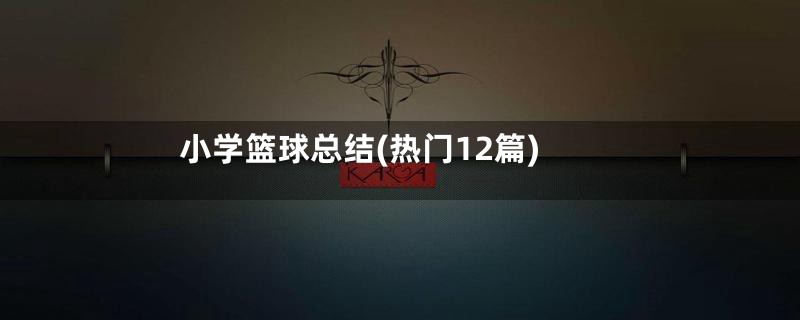 小学篮球总结(热门12篇)