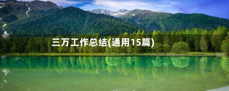 三万工作总结(通用15篇)