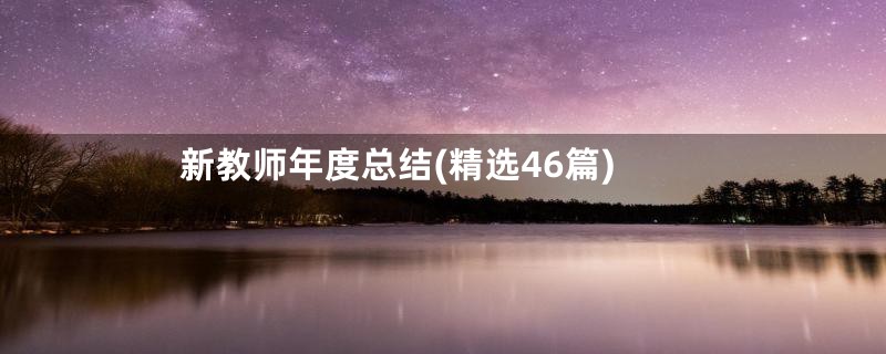新教师年度总结(精选46篇)