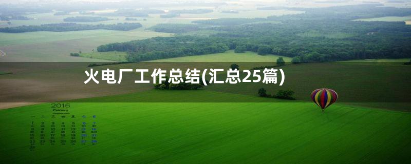 火电厂工作总结(汇总25篇)