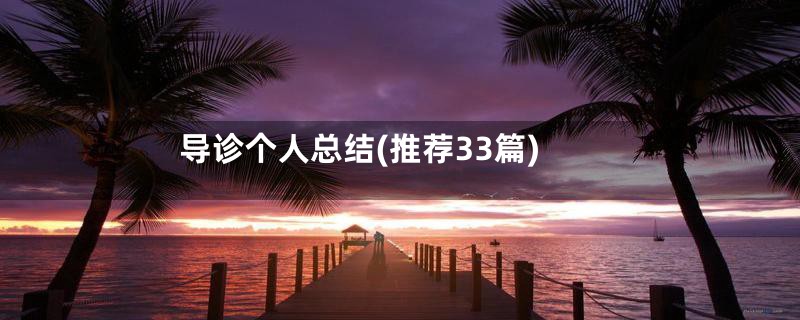 导诊个人总结(推荐33篇)