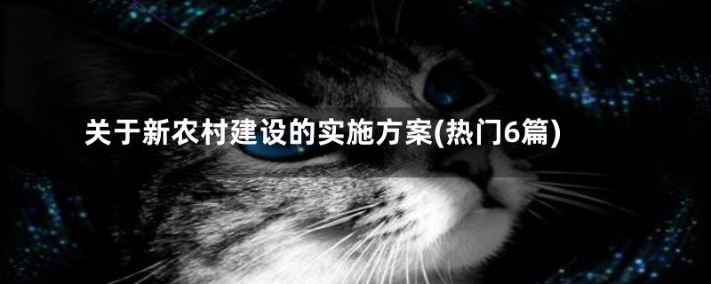 关于新农村建设的实施方案(热门6篇)