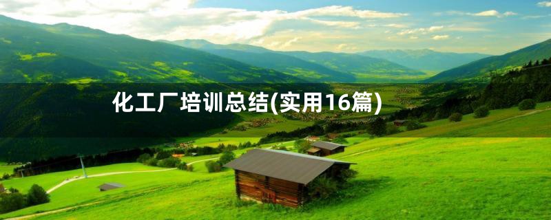 化工厂培训总结(实用16篇)