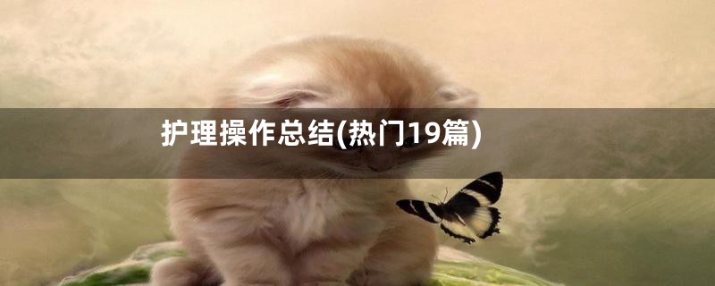 护理操作总结(热门19篇)