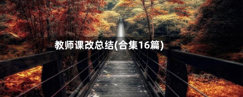 教师课改总结(合集16篇)