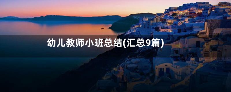 幼儿教师小班总结(汇总9篇)