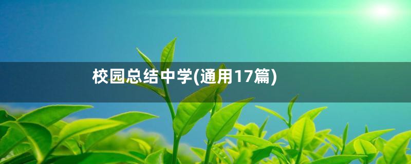 校园总结中学(通用17篇)