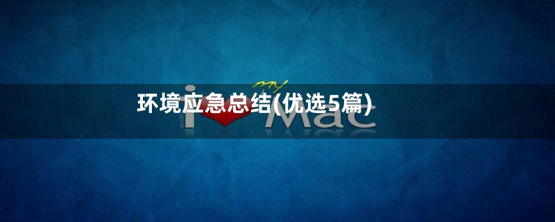 环境应急总结(优选5篇)