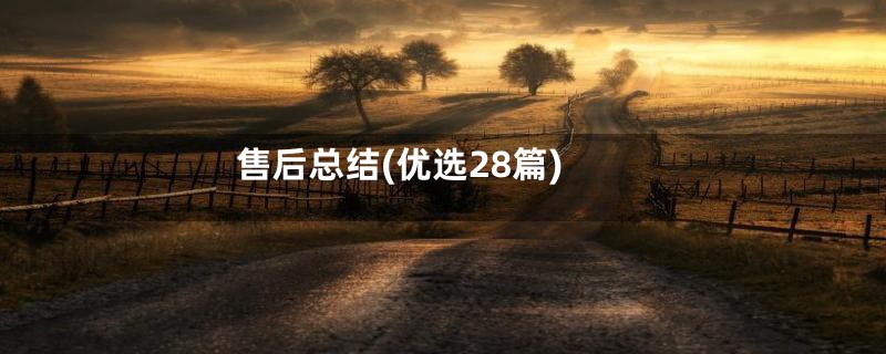 售后总结(优选28篇)