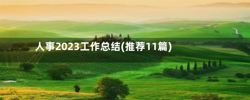 人事2023工作总结(推荐11篇)