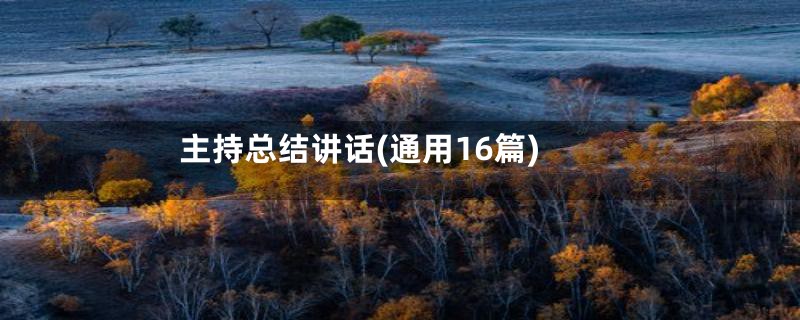 主持总结讲话(通用16篇)
