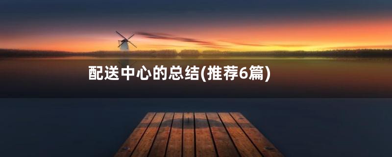 配送中心的总结(推荐6篇)