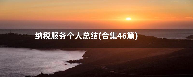 纳税服务个人总结(合集46篇)