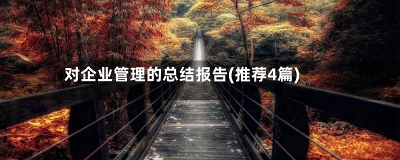 对企业管理的总结报告(推荐4篇)