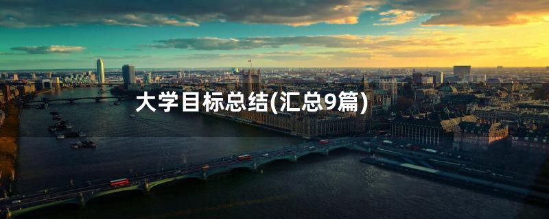 大学目标总结(汇总9篇)