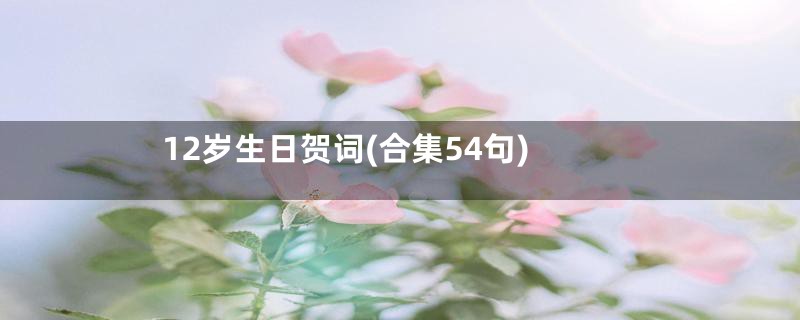 12岁生日贺词(合集54句)