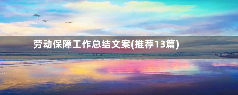 劳动保障工作总结文案(推荐13篇)
